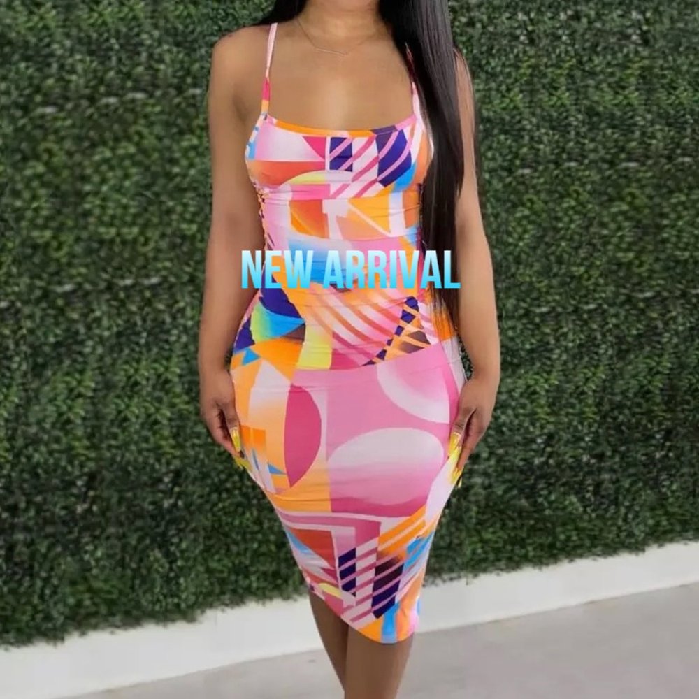 Women’s Sexy Midi Printed Dress